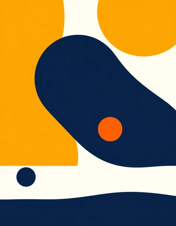 Póster abstracto de formas orgánicas